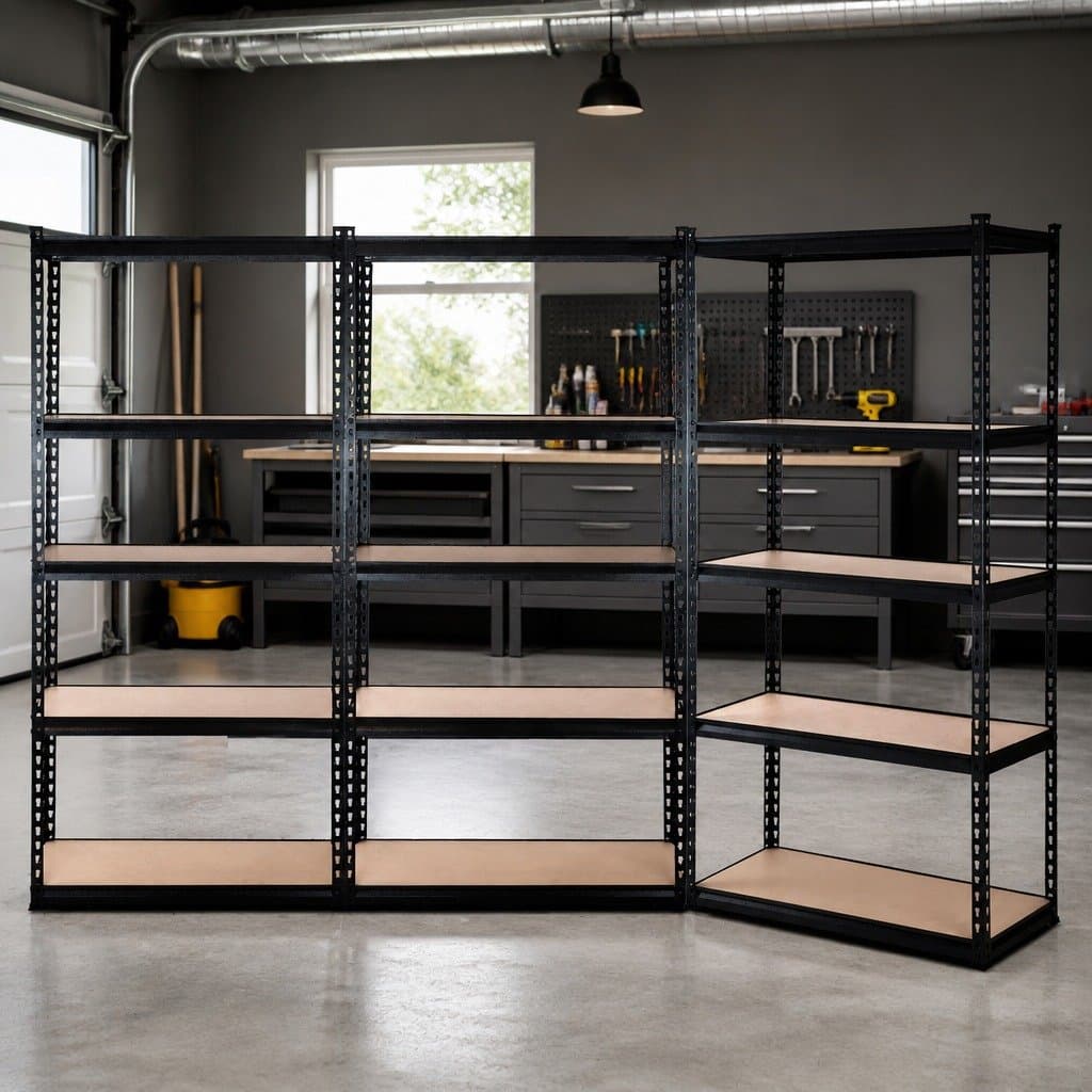5-Tier Garage Shelving Unit in Matte Black