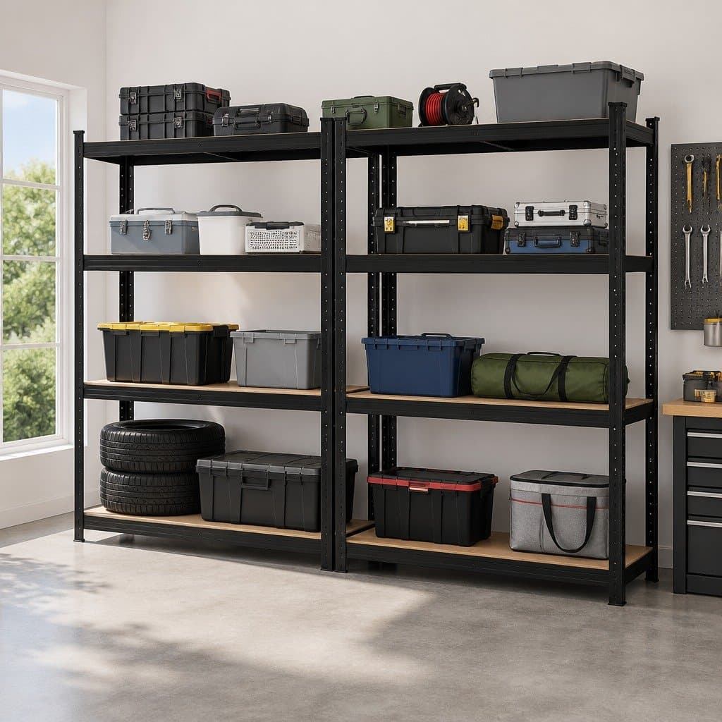 2x1.8M Black Garage Shelving Rack System