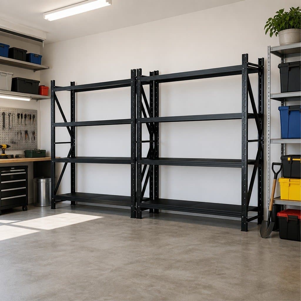 Garage Shelving Unit 4M x 2M Warehouse Rack Black Adjustable Storage Shelves