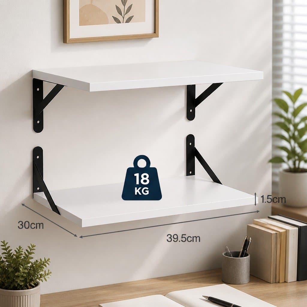 Floating Wall Shelves 2Pcs Deep Mounted Display Storage Bedroom Living Room