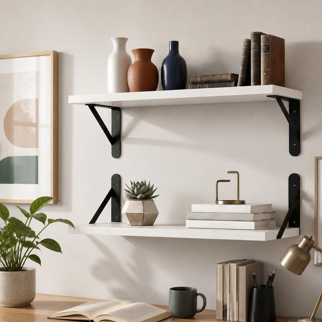 Floating Wall Shelves 2Pcs Deep Mounted Display Storage Bedroom Living Room