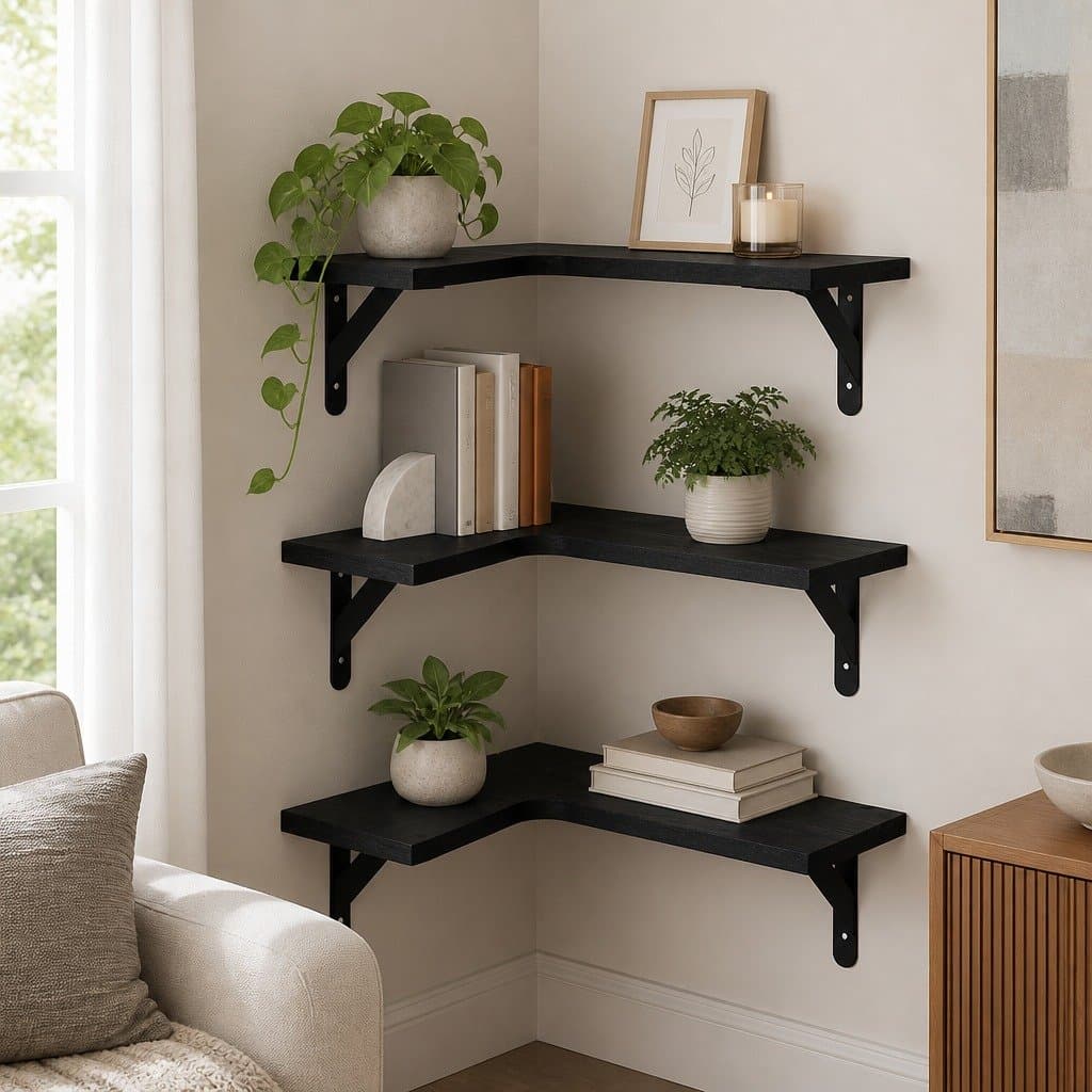 L-Shaped Corner Floating Shelves Set of 3