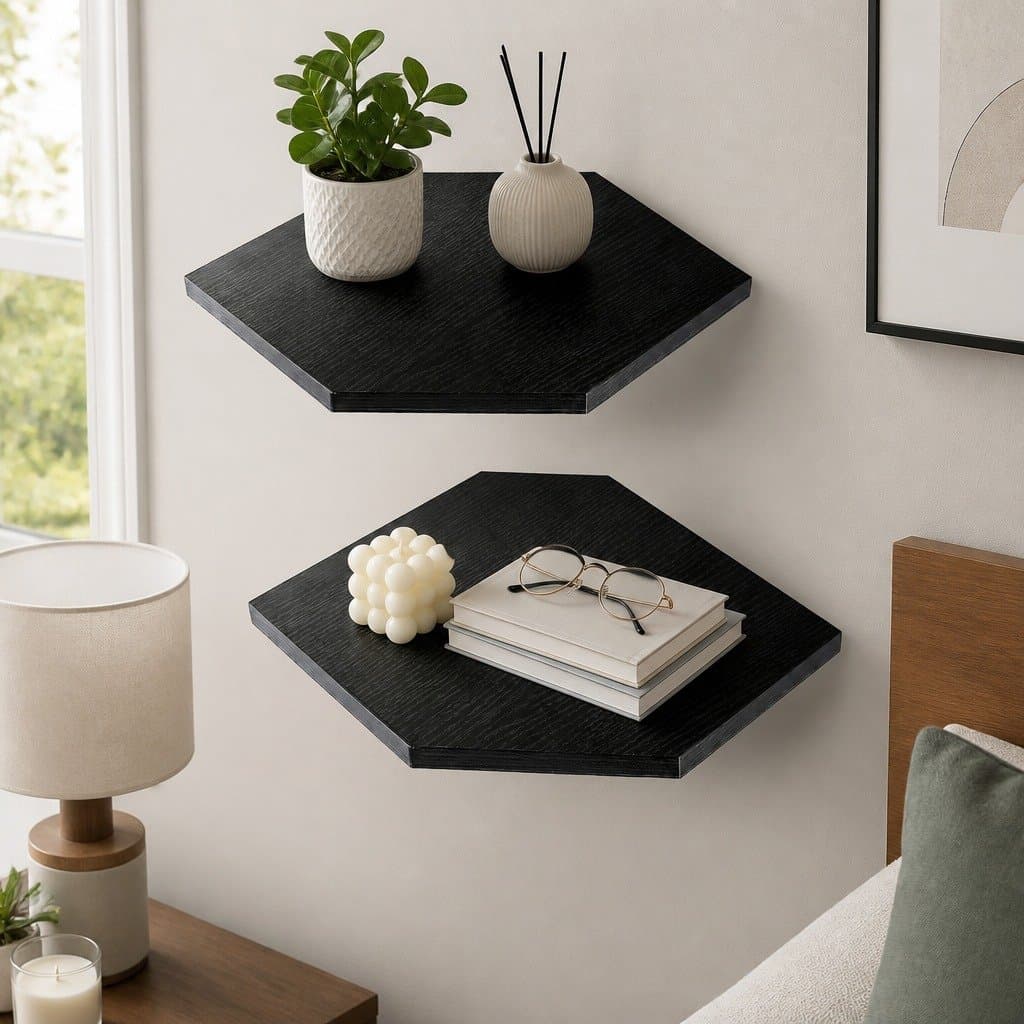 Wall Mounted Corner Shelves Set for Storage