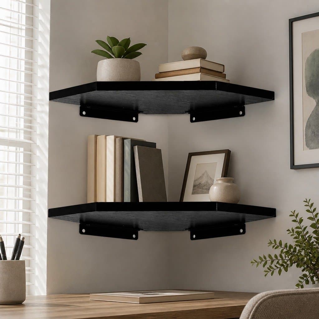 Wall Mounted Corner Shelves Set for Storage