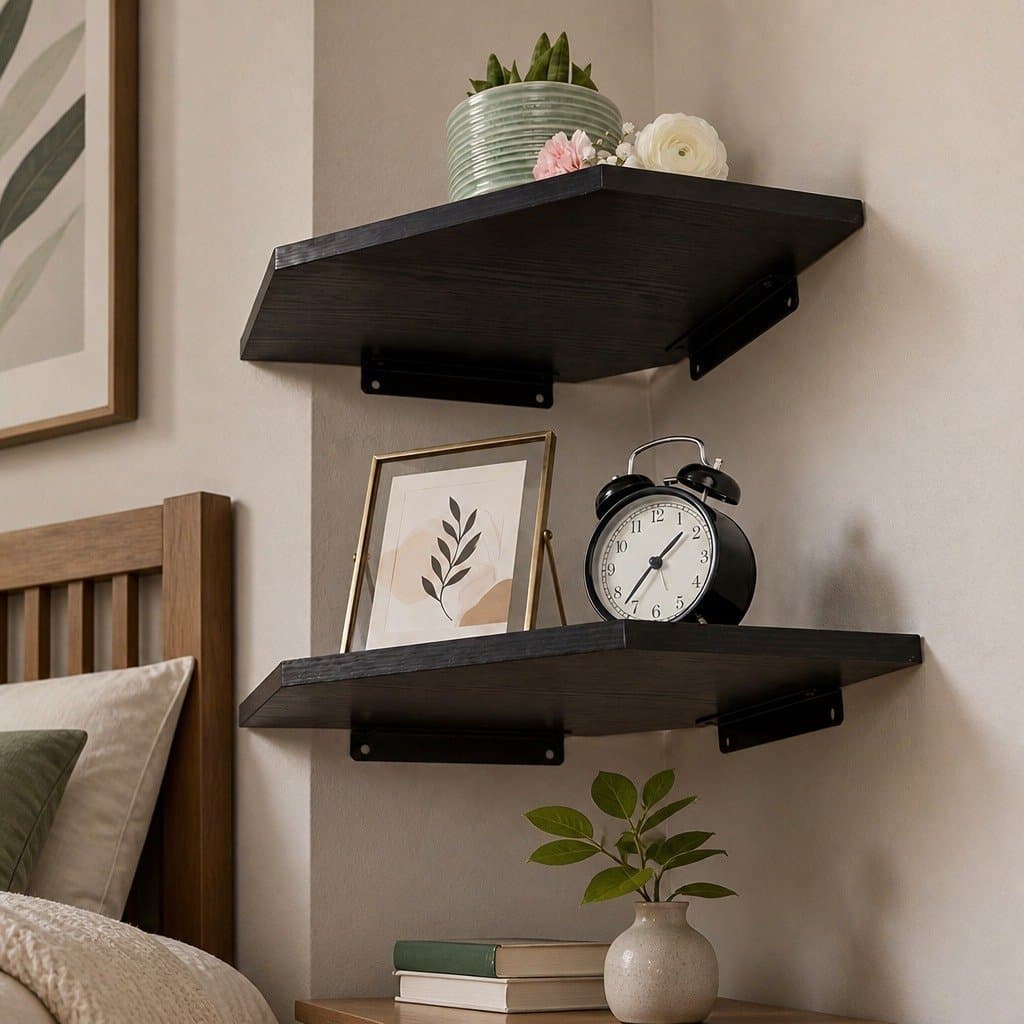Wall Mounted Corner Shelves Set for Storage