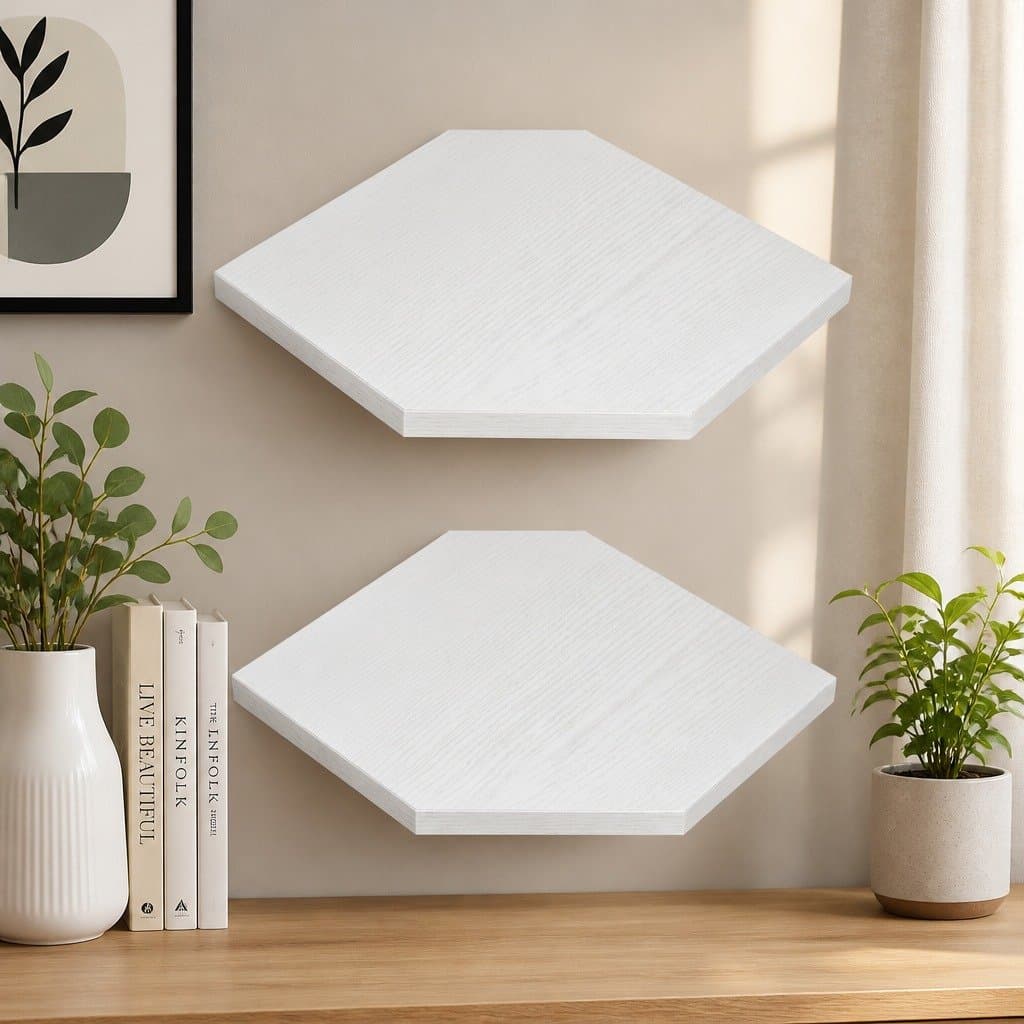 Floating Corner Shelves 2 Pcs Wall-Mounted Storage