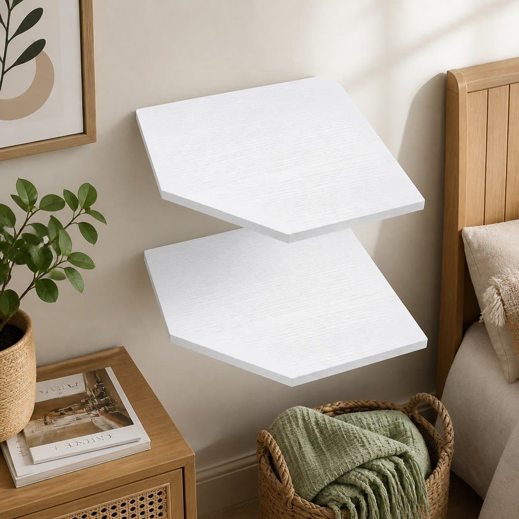 Floating Corner Shelves 2 Pcs Wall-Mounted Storage