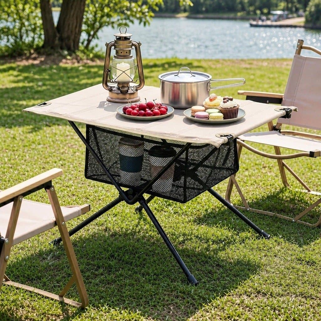 Folding Camping Table with Waterproof Surface