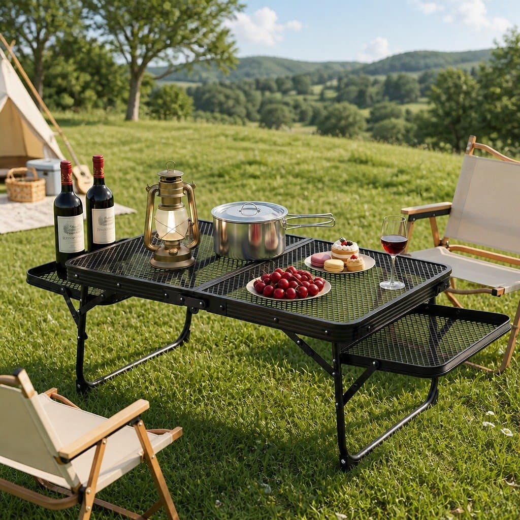 Camping Table Folding Outdoor Portable Mesh Cooking Desktop Lightweight