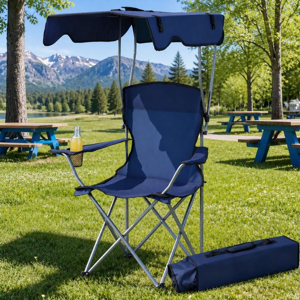 Folding Camping Chair with Canopy for Outdoor Use