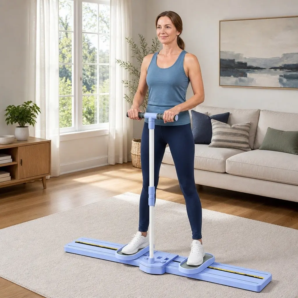 Foldable Ski Leg Trainer for Home Fitness