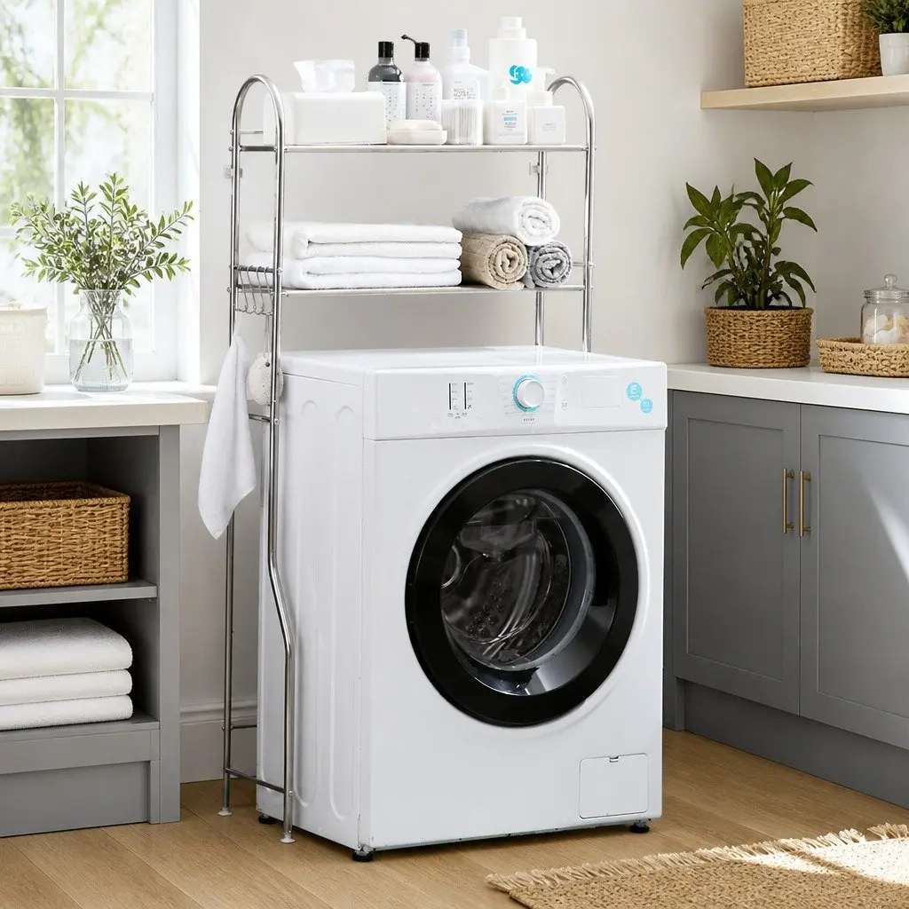 2-Layer Stainless Steel Laundry Storage Rack
