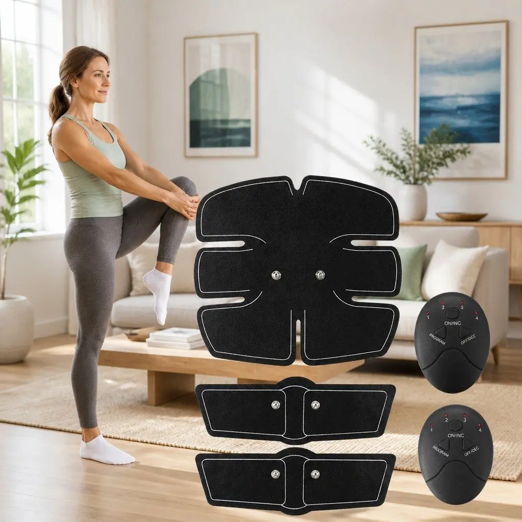 Abdominal Muscle Fitness Device with Heating Patch