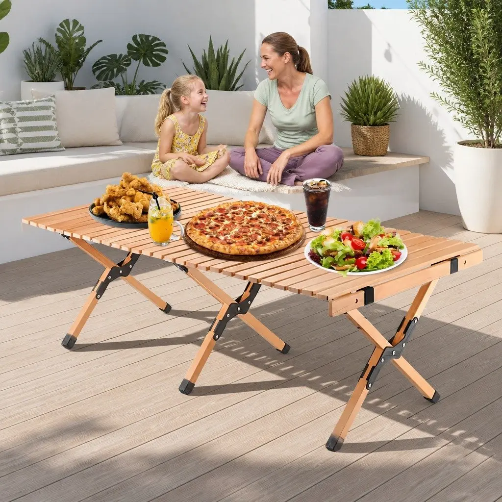 Wooden Folding Camping Table for Outdoor Use