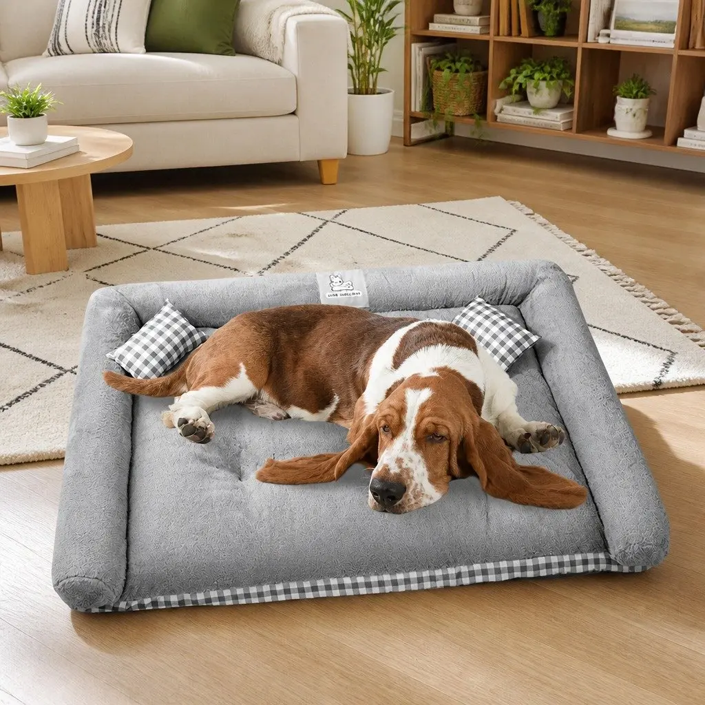 Plush Dog Bed with Removable Washable Cover