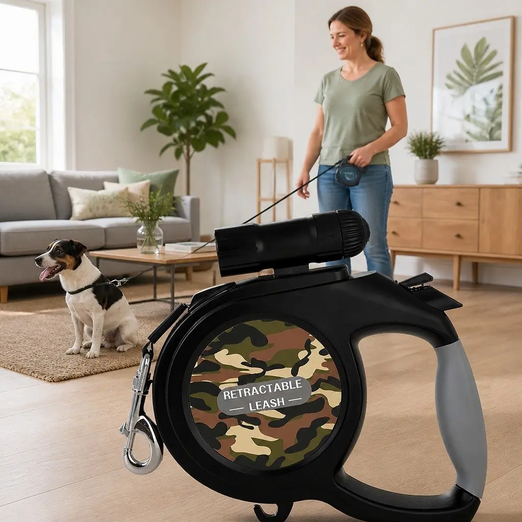8-Meter Pet Auto-Retractable Leash with Flashlight