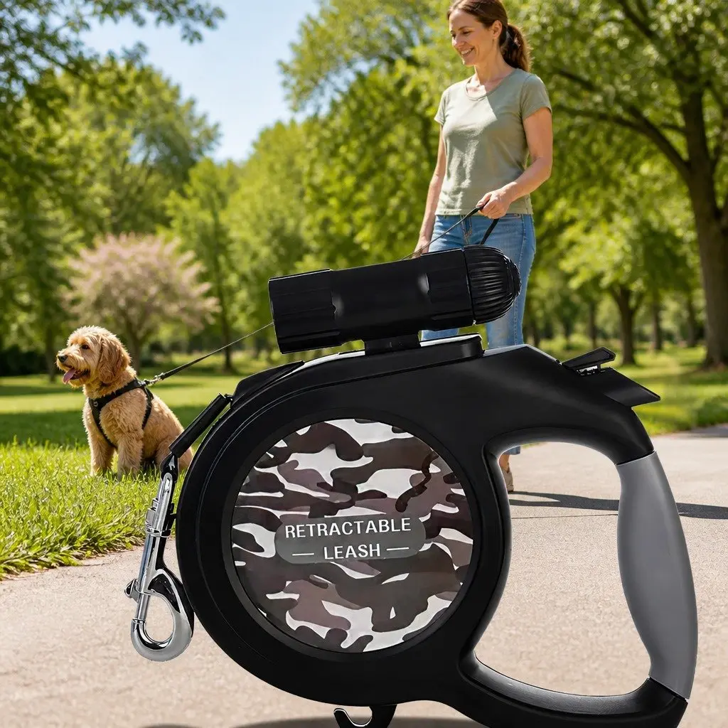 8m Auto-Retractable Dog Leash with Light