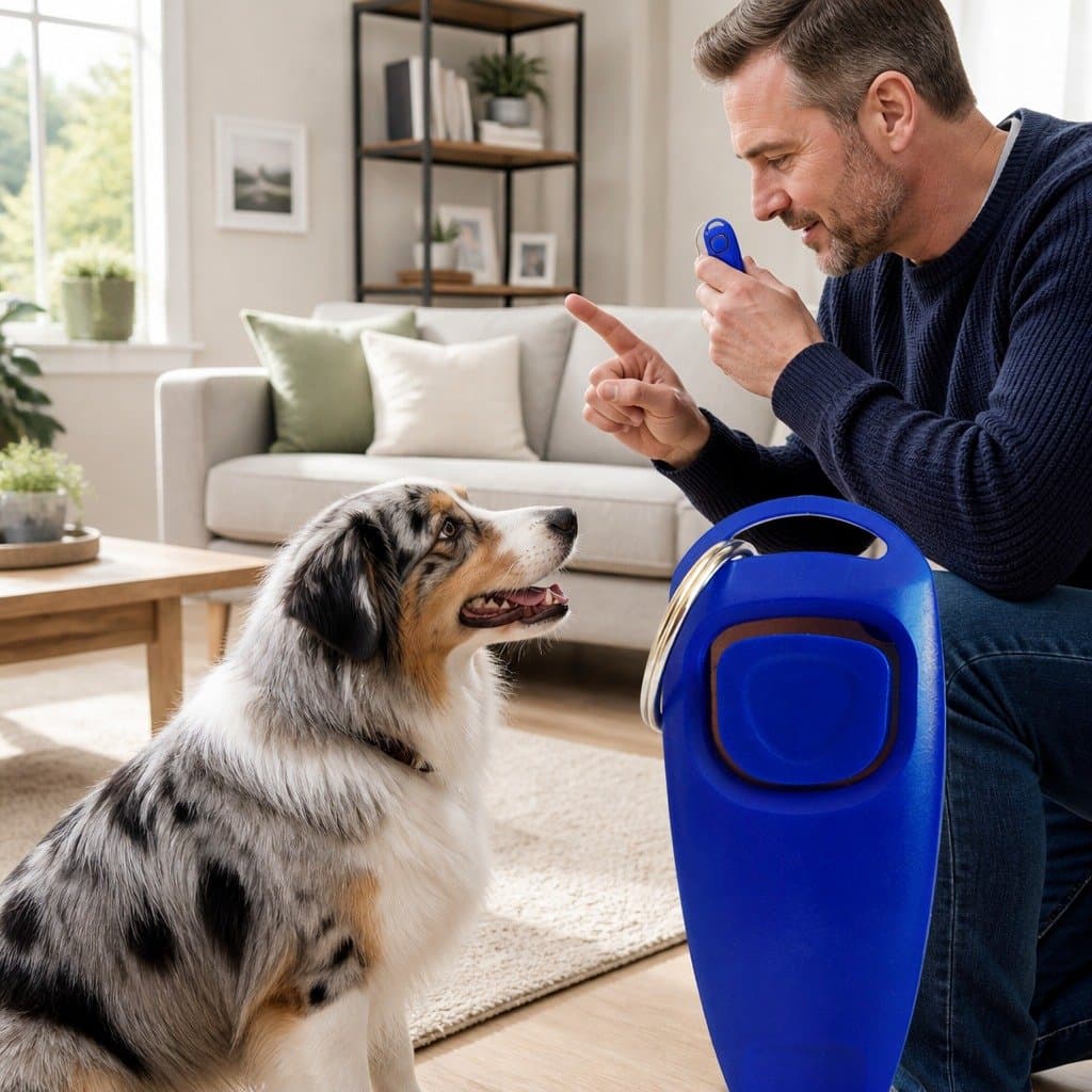 Dog Training Whistle and Clicker Combo in Blue