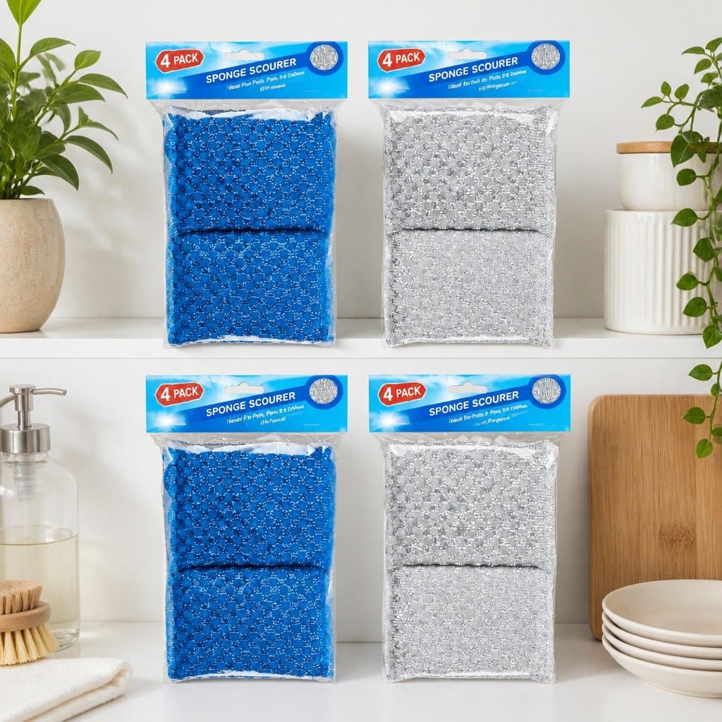 Metallic Wire Kitchen Scourer Sponge 16 Pack