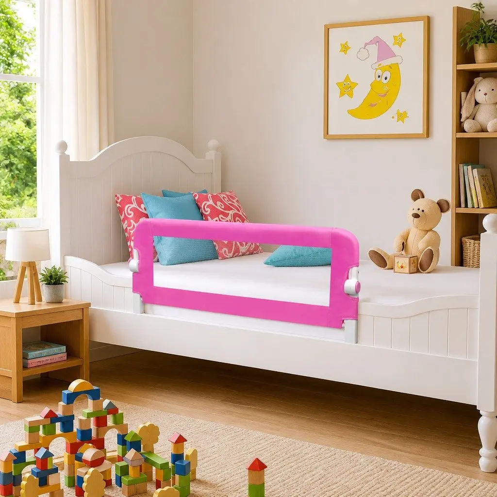 Pink Foldable Toddler Safety Bed Rail 102 x 42 cm
