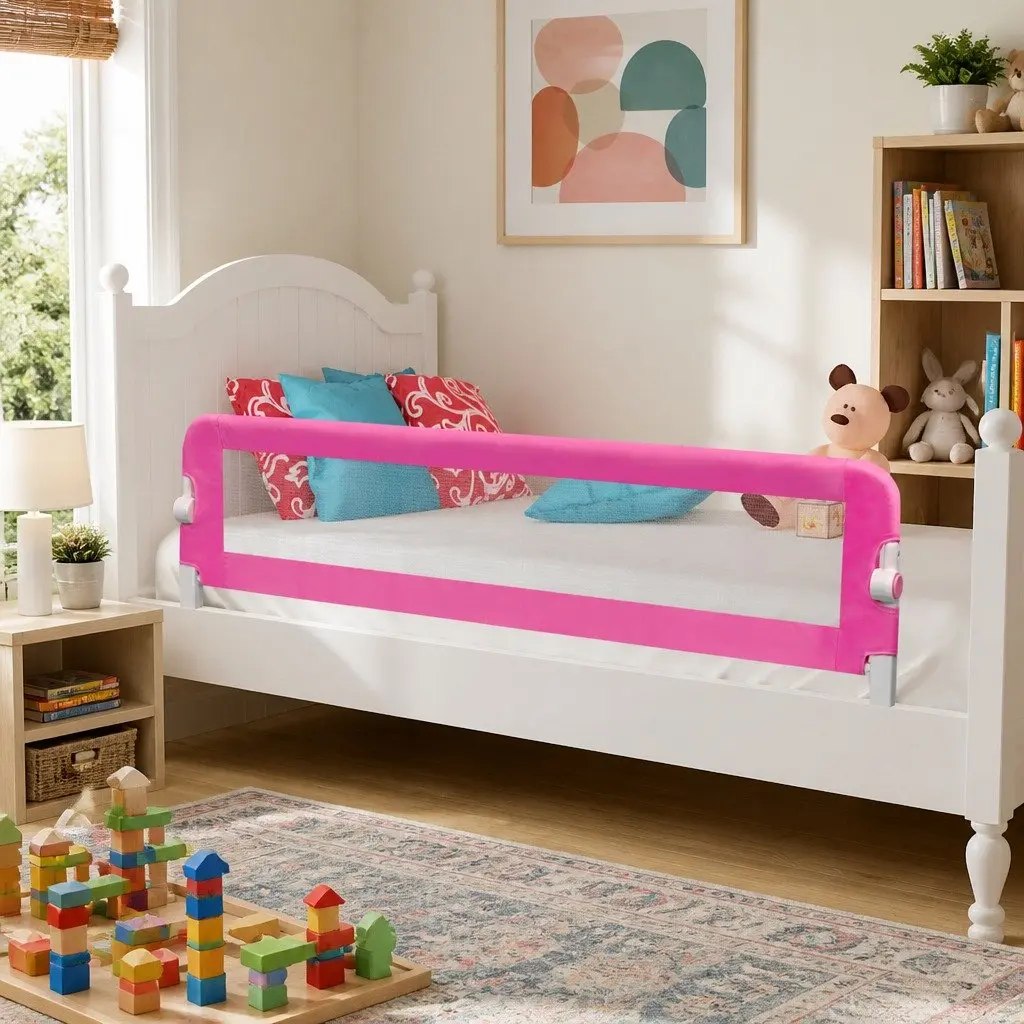 Pink Foldable Toddler Safety Bed Rail 150 x 42 cm