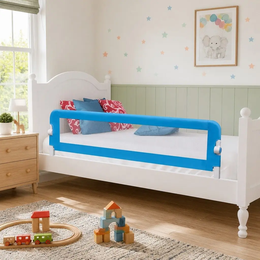 Portable Toddler Bed Rail 150 x 42 cm in Blue