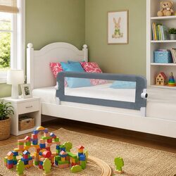 Foldable Toddler Bed Rail in Grey – 102x42cm