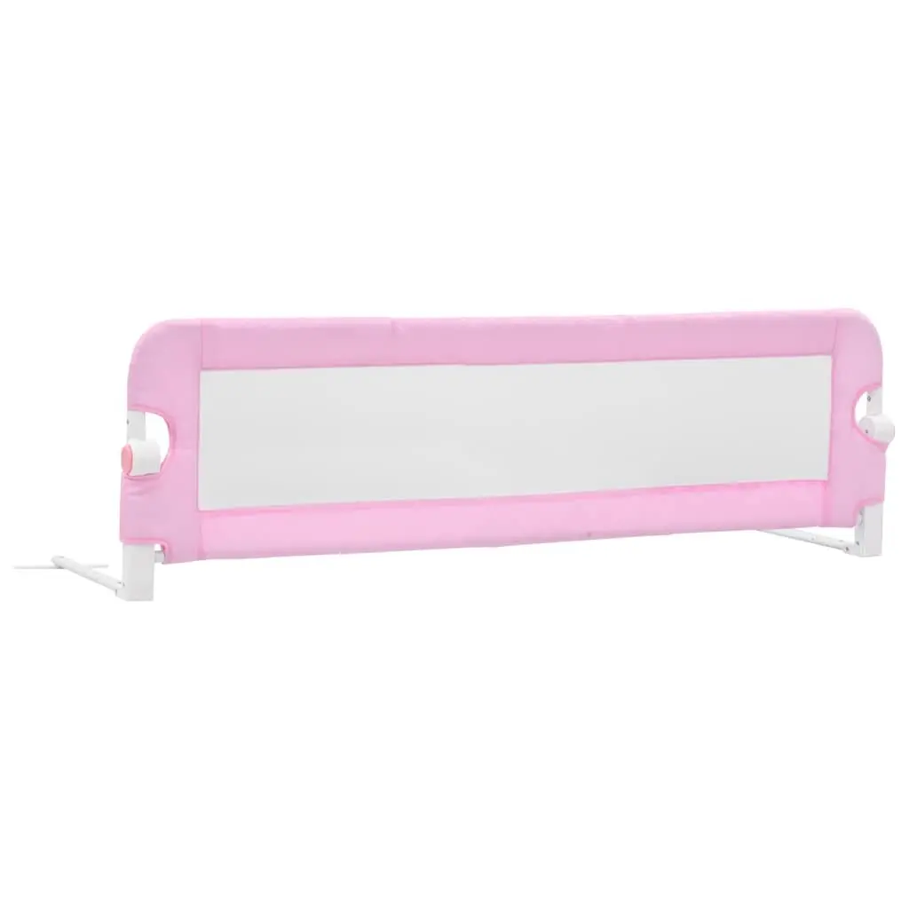 Toddler Bed Rail Polyester 120x42 cm Pink Foldable Guard Protection