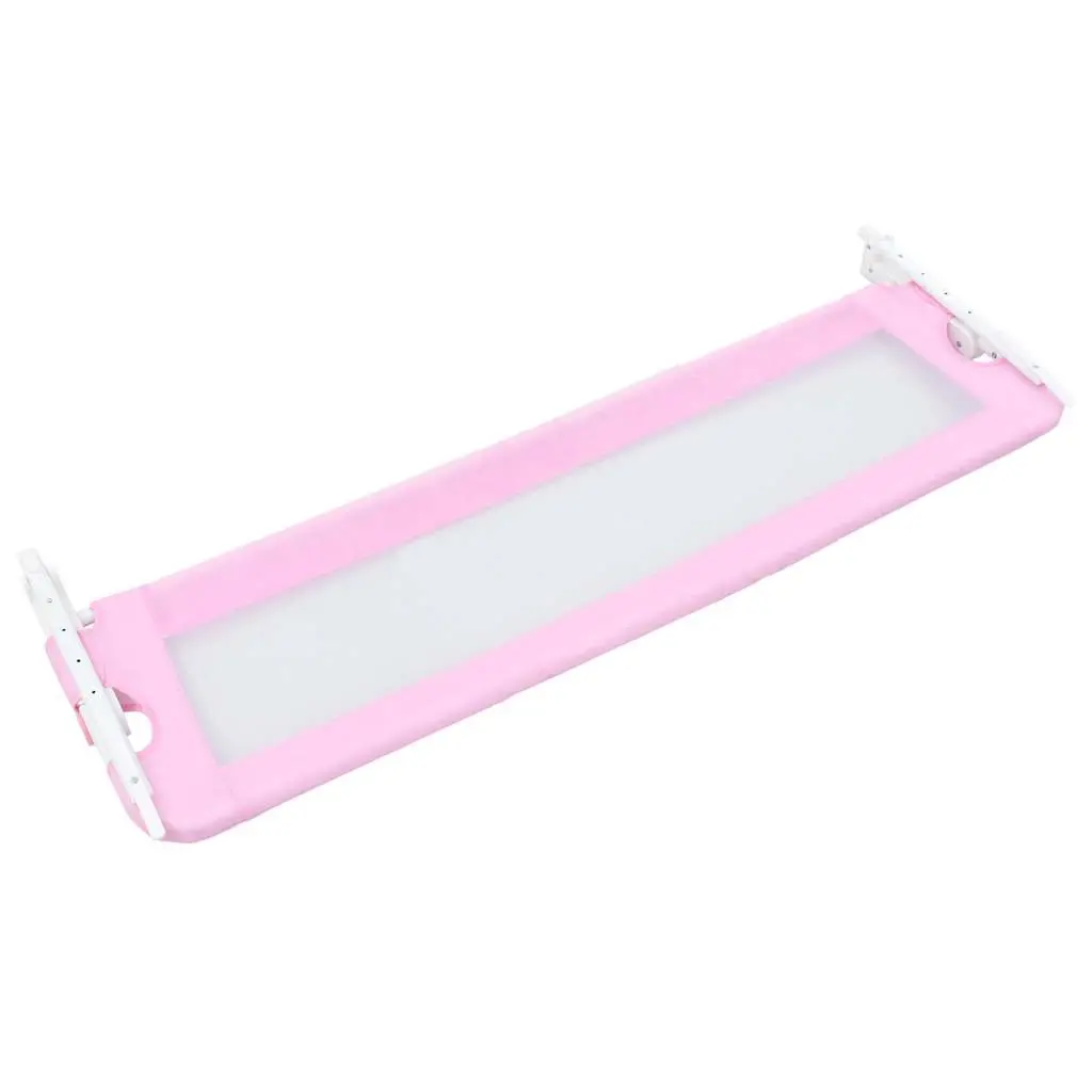 Toddler Bed Rail Polyester 120x42 cm Pink Foldable Guard Protection
