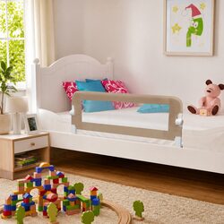 Sturdy Toddler Safety Bed Rail in Taupe, 120x42 cm