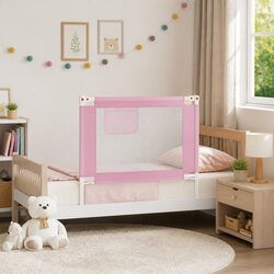 Toddler Bed Safety Rail Pink 90x25cm Adjustable Height Protection Guard