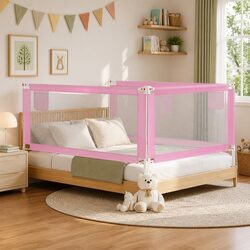 Pink Toddler Safety Bed Rail 190x25 cm Durable Protection