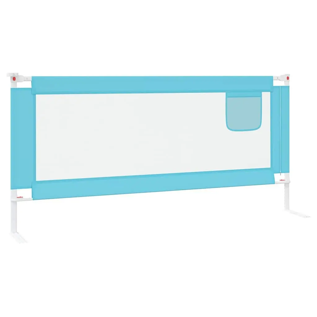 Bed Guard Polyester Fabric 200x25 cm Blue Safety Rail for Toddlers