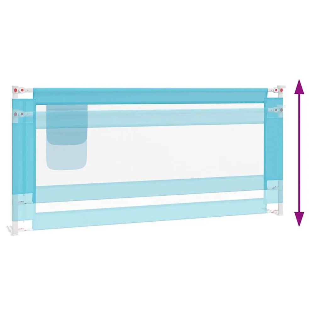 Bed Guard Polyester Fabric 200x25 cm Blue Safety Rail for Toddlers