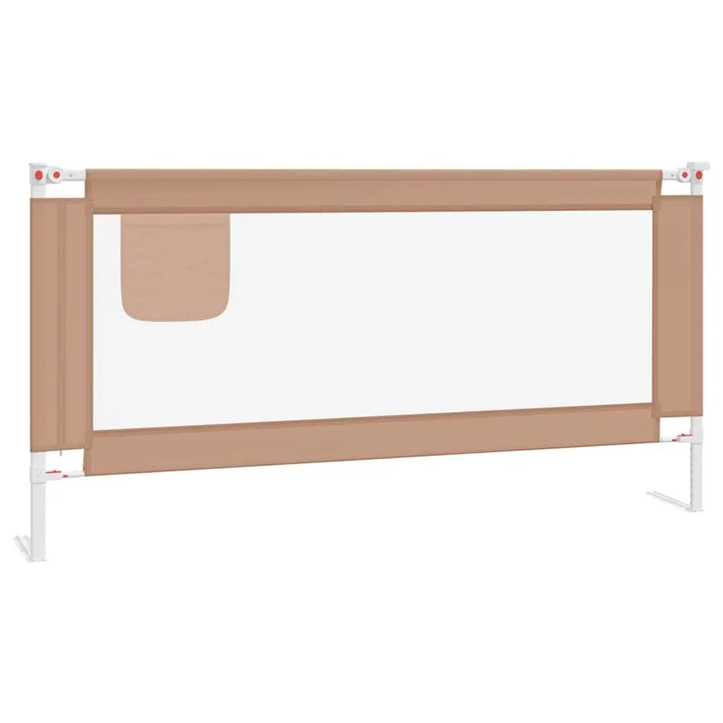 Toddler Bed Guard Adjustable Height Polyester 180x25cm Taupe