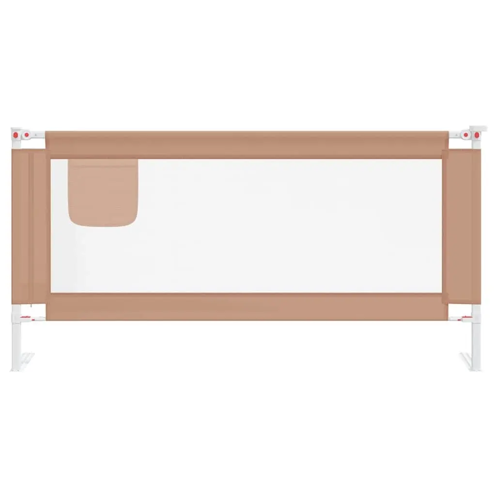 Toddler Bed Guard Adjustable Height Polyester 180x25cm Taupe
