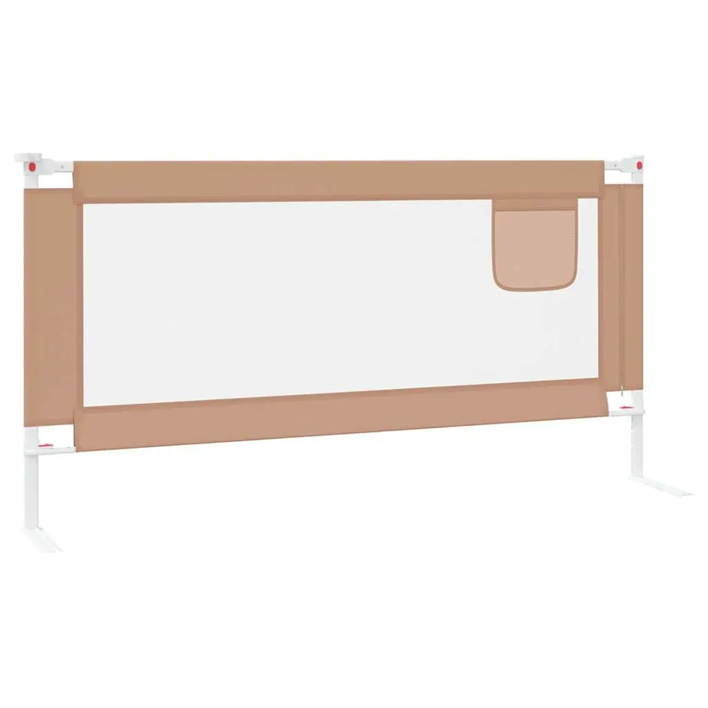 Toddler Bed Guard Adjustable Height Polyester 180x25cm Taupe