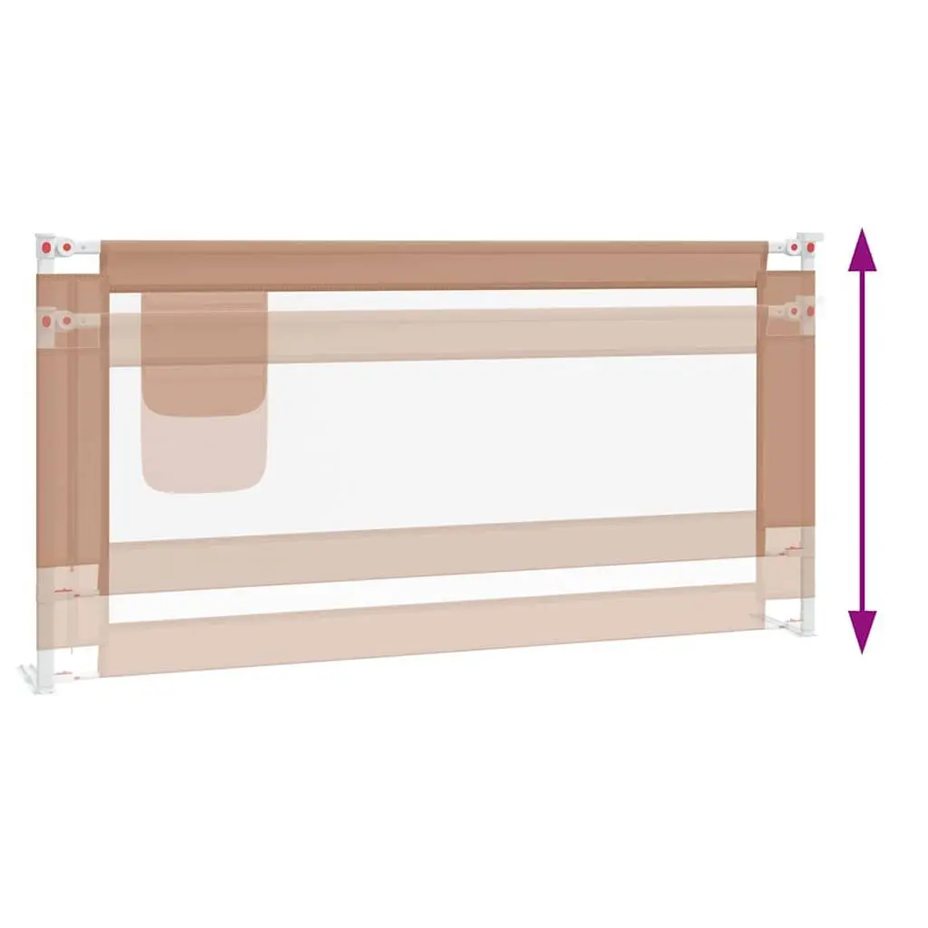 Toddler Bed Guard Adjustable Height Polyester 180x25cm Taupe