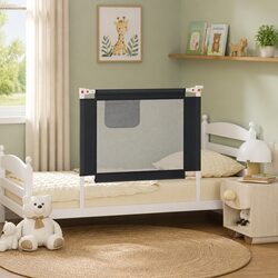 Durable Toddler Safety Bed Rail Grey 90x25 cm Adjustable Guard