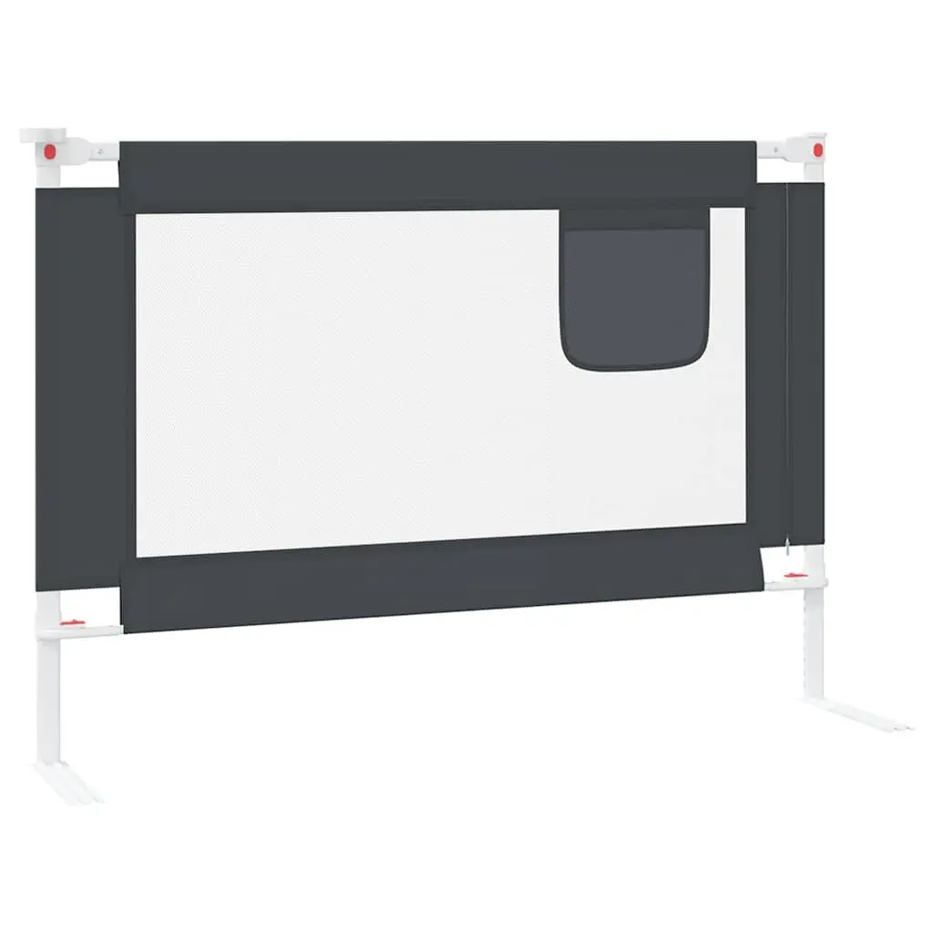 Bed Guard Polyester 90x25 cm Grey Adjustable Height Safety Rail for Toddler