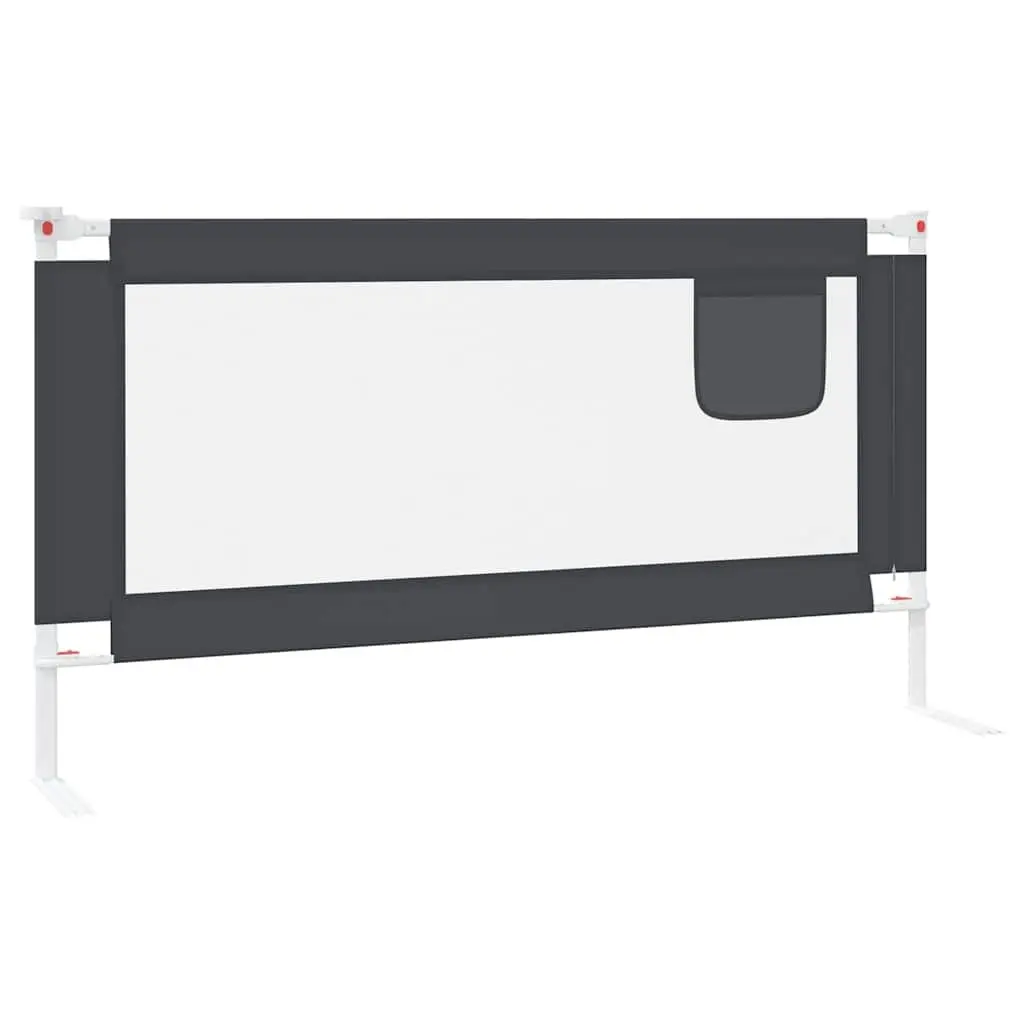 Toddler Bed Guard Rail Polyester 160x25cm Grey Adjustable Height