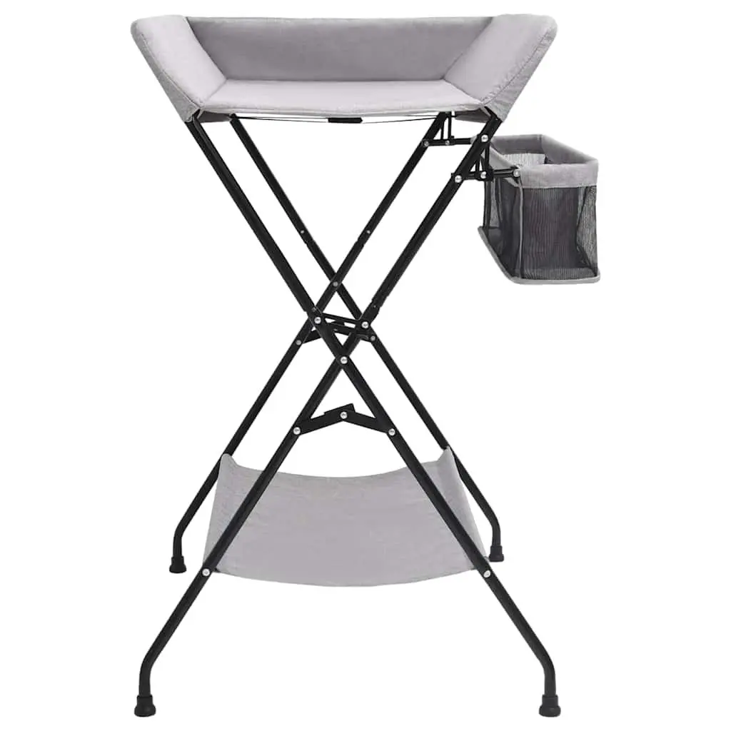 Light Grey Changing Table with Storage Compartments