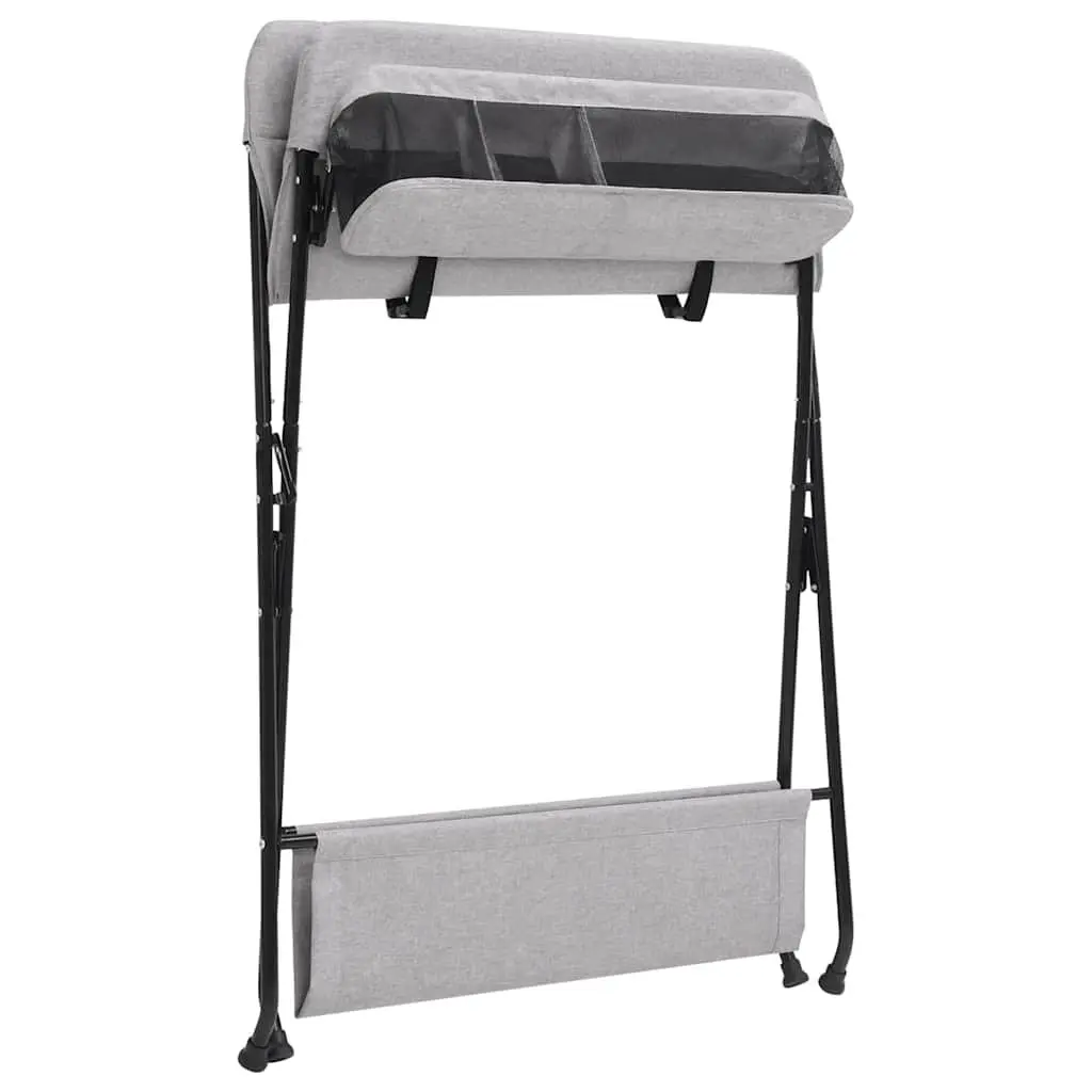 Light Grey Changing Table with Storage Compartments