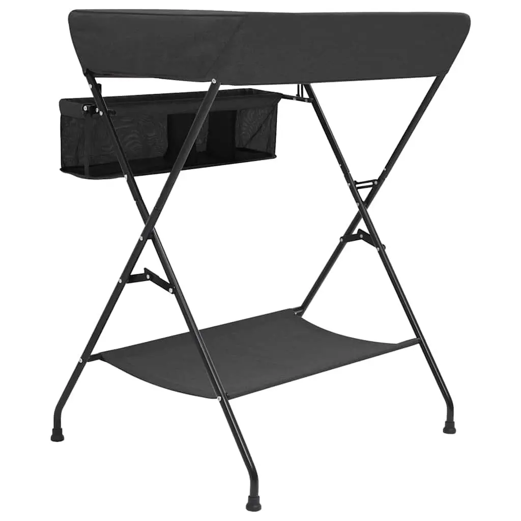 Anthracite Changing Table with Storage Compartments
