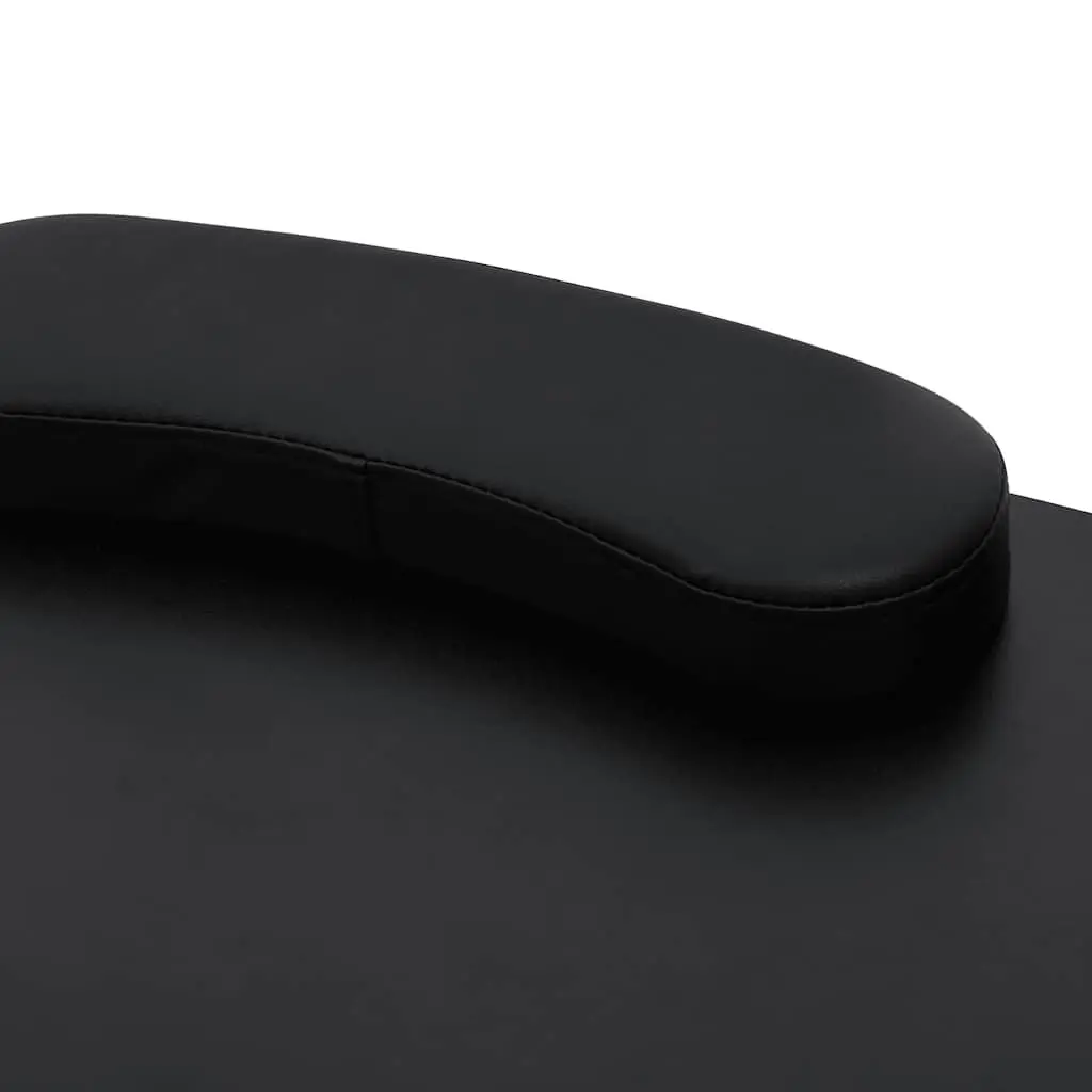 Folding Manicure Table Artificial Leather Black