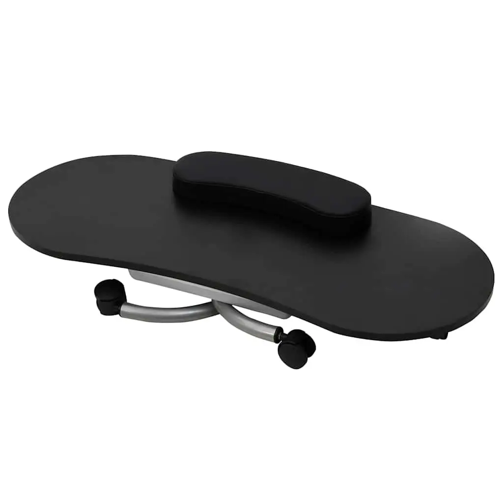 Folding Manicure Table Artificial Leather Black