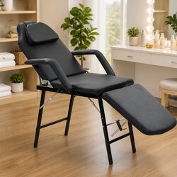 Durable Black Massage Bed with Reclining Design