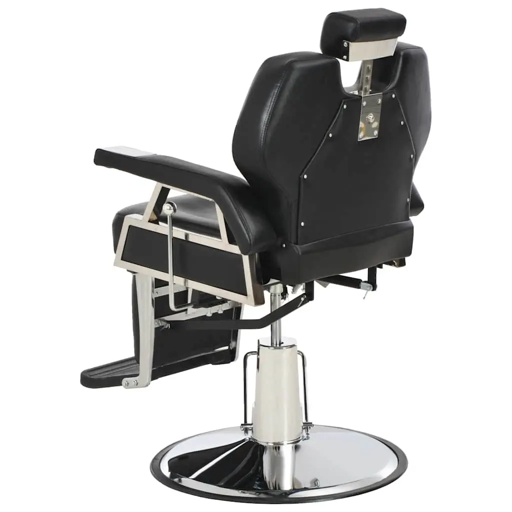 Barber Chair Black Salon Seating 360° Rotatable Adjustable Headrest Footrest