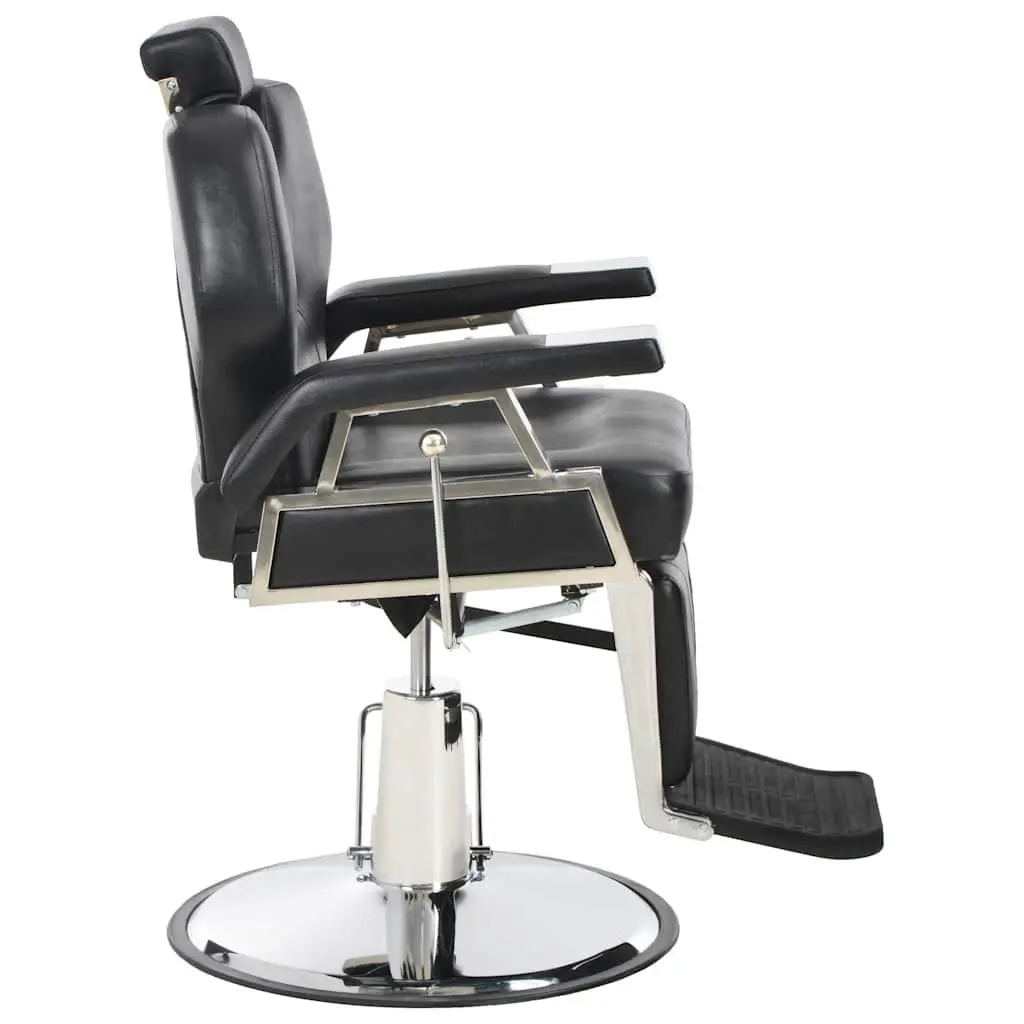 Barber Chair Black Salon Seating 360° Rotatable Adjustable Headrest Footrest