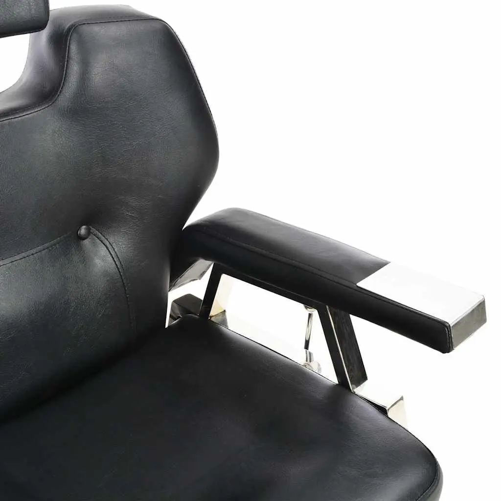 Barber Chair Black Salon Seating 360° Rotatable Adjustable Headrest Footrest